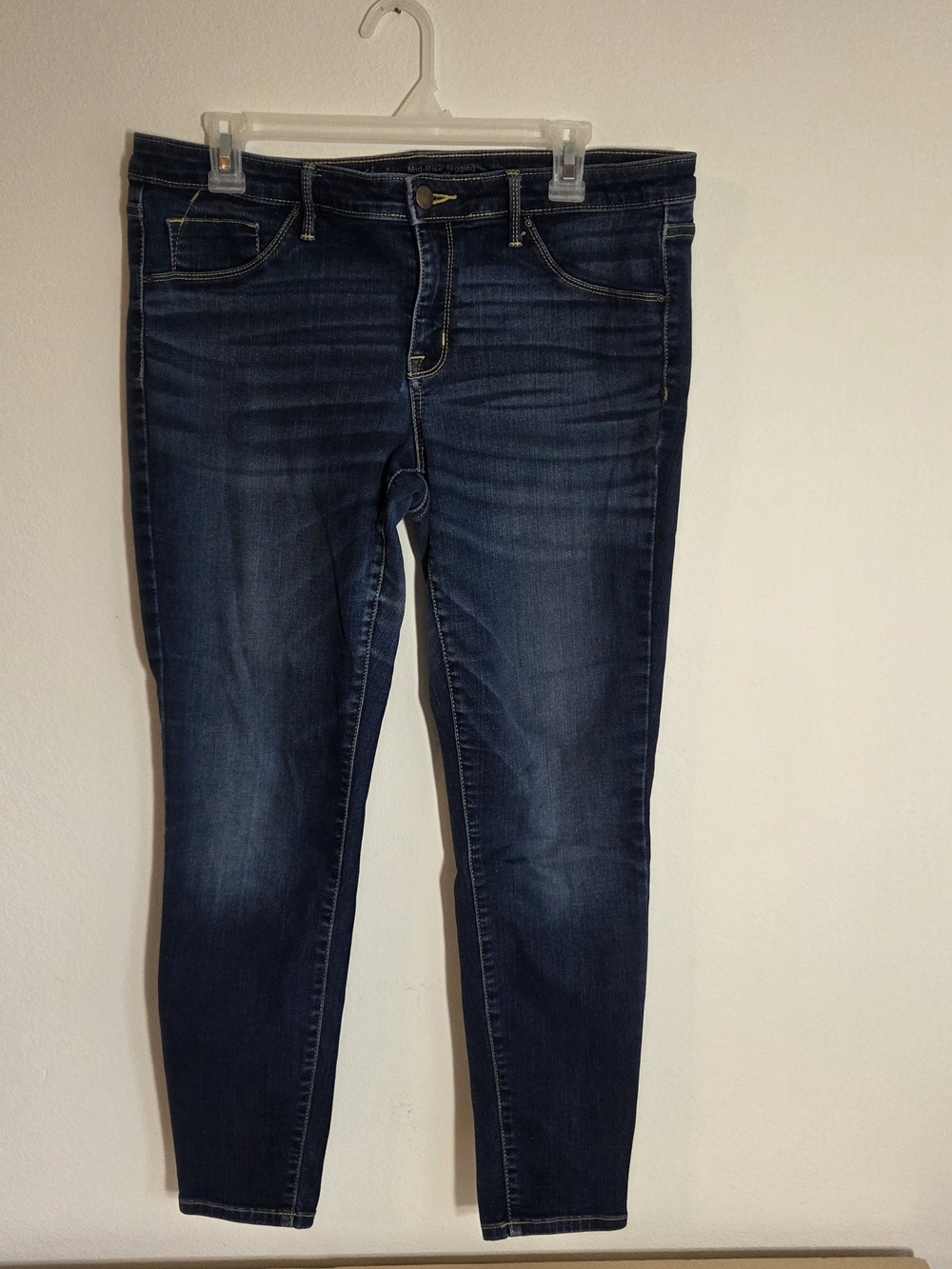 Mossimo Women Jeans 14R Blue Cotton Polyester Mid-Rise Skinny jeggings stretch